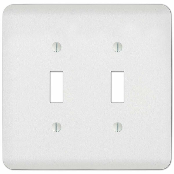 Livewire Perry Textured 2 Gang Stamped Steel Toggle Wall Plate, White LI2742683